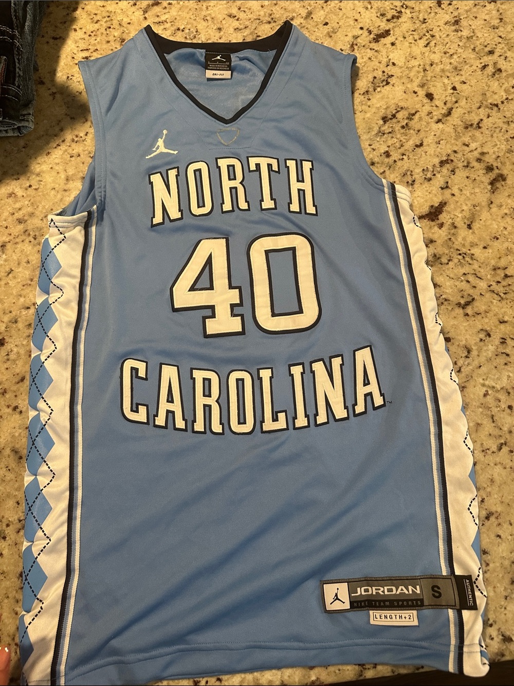 Jordan North Carolina #40 Light Blue Basketball Jersey
